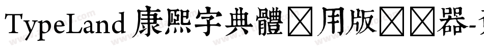TypeLand 康煕字典體试用版转换器字体转换